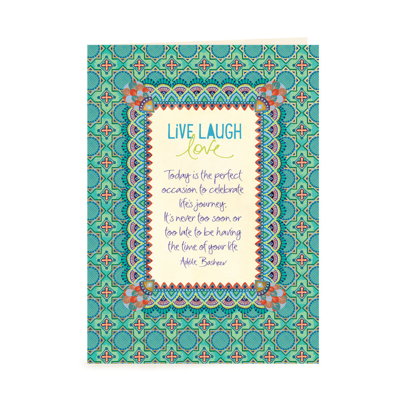 Intrinsic Live Laugh Love Greeting Birthday Card