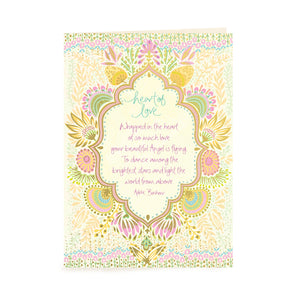 Australian Intrinsic Bereavement Sympathy and Condolences Greeting Card with Quote by Adele Basheer for loss of a pregnancy, child or baby