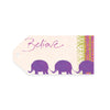 Intrinsic Believe Gift Tag with Purple Elephants