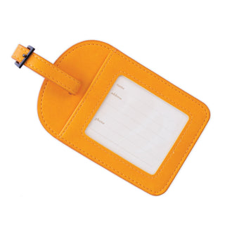 Intrinsic Marigold Yellow Luggage Tag with Adèle Basheer positive quotes for travel adventures