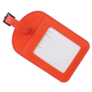 Intrinsic Tangelo Orange Travel Luggage Tag in vegan leather with inspirational quote