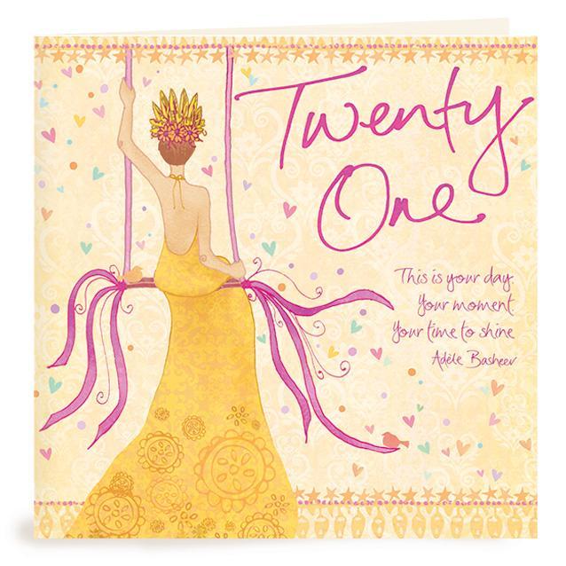 Intrinsic-Twenty One Birthday Greeting Card